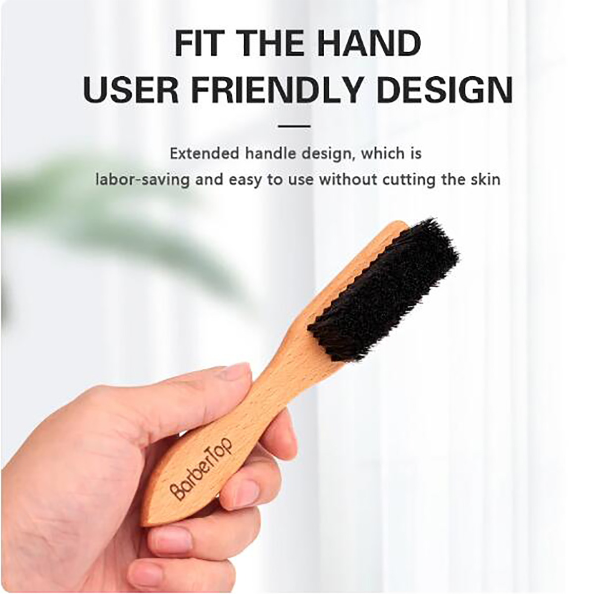 Grooming Men'S Hair - Barbershop Houten Handvat Varkenshaar Baard Borstel