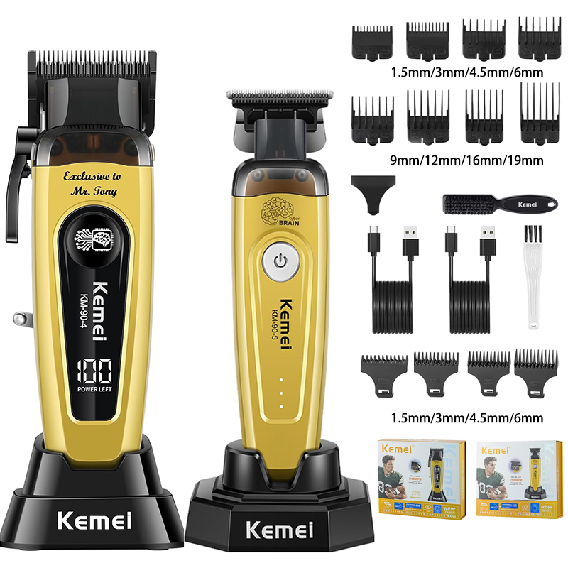 Beard Trimmer Cordless - KEMEI Haartrimmer voor heren, draadloze professionele