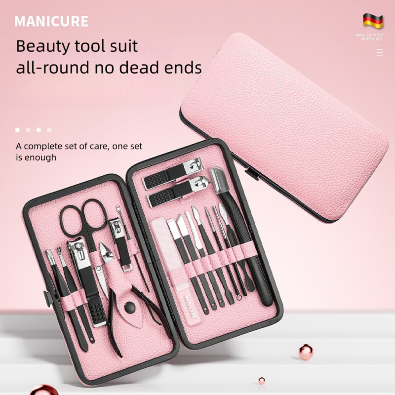 Mens Grooming Kit Gift Set - 18-delige manicure- en pedicureset, professionele verzorgingsset