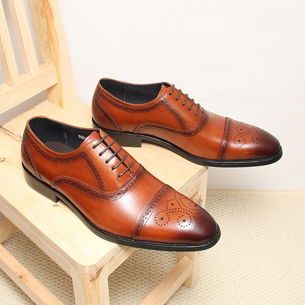 Men'S Grooming Oxford - Handgemaakte volle lederen brogue formele herenschoenen,