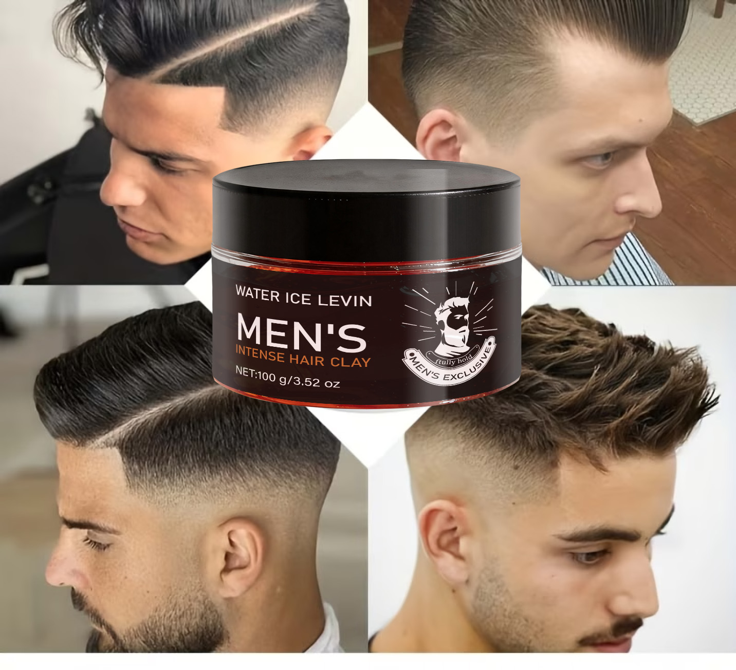 Pomade Hair Clay - Haarklei voor mannen met stevige hold,