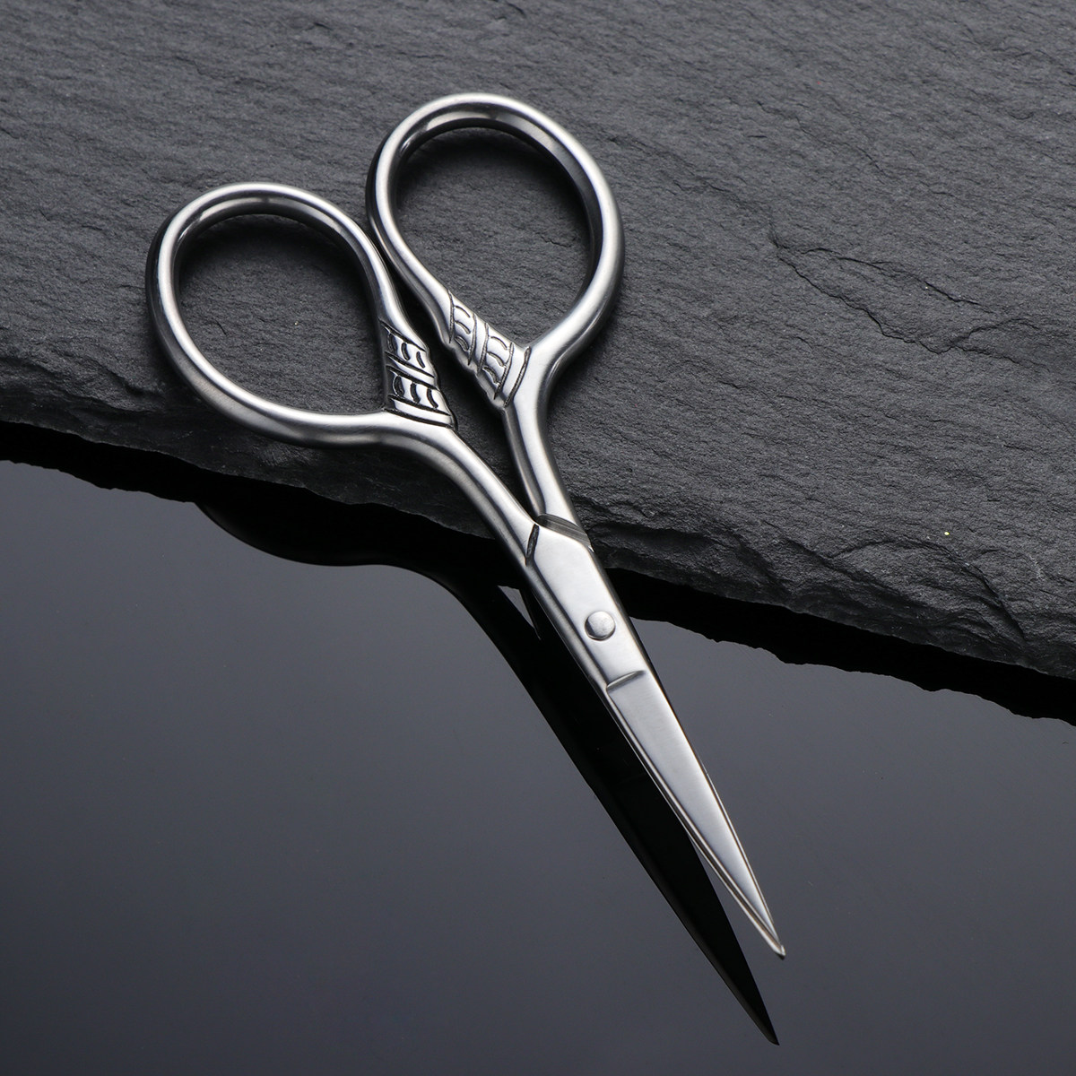 Men'S Grooming Mirror - RVS Baardtrimmerschaar voor mannen, snorverzorging, precisie