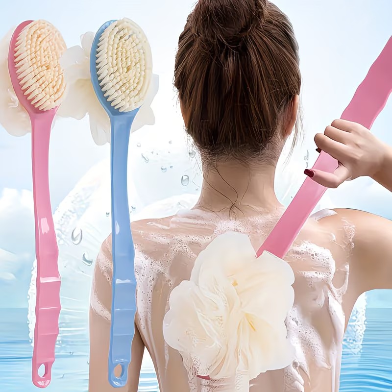 Exfoliating Scrub Mens - 2-in-1 zachte vezelbadborstel, zachte exfoliërende lichaamsscrubborstel