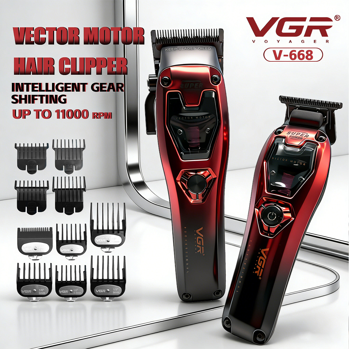 Beard Trimmer Cordless - VGR Haar Tondeuses Professionele Haar Trimmer