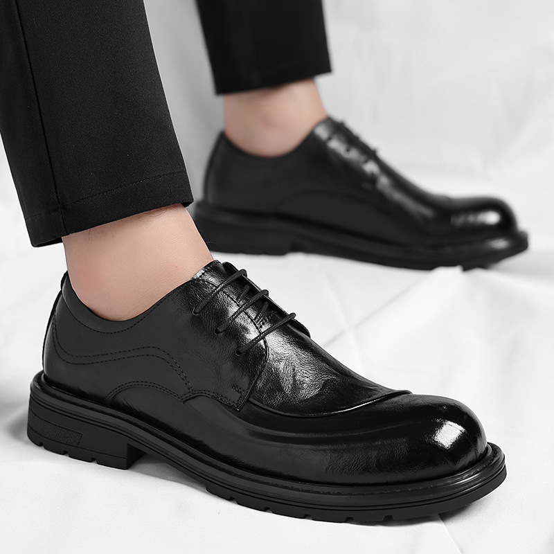 Bruin gepolijst echt leer met  - Men'S Grooming Oxford recensie en prijs