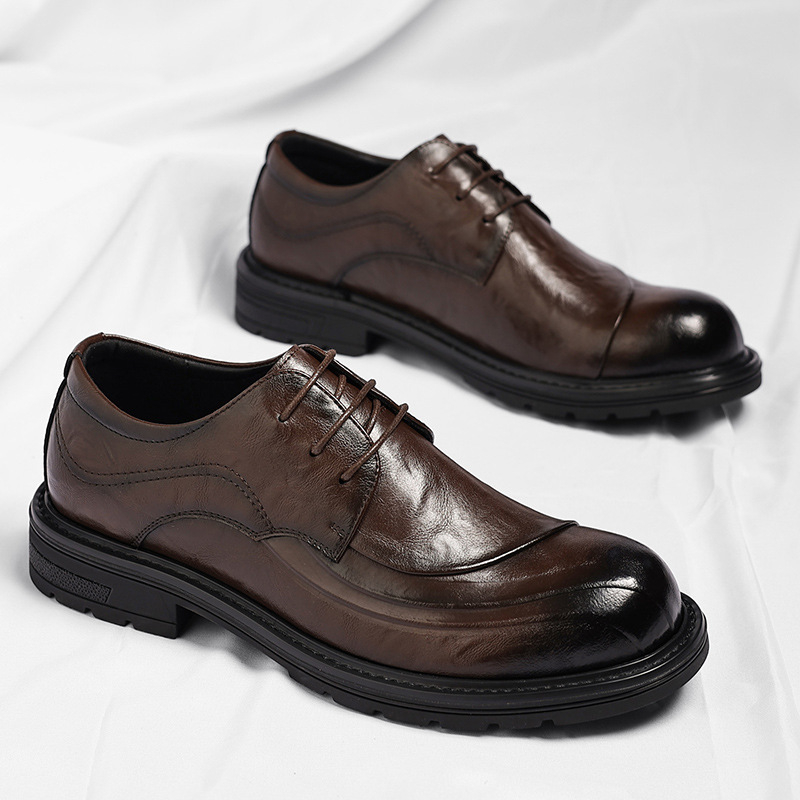 Bruin gepolijst echt leer met  - Men'S Grooming Oxford recensie en prijs