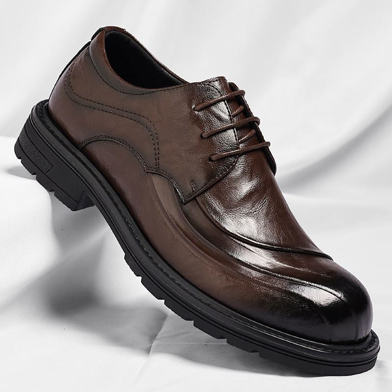 Bruin gepolijst echt leer met  - Men'S Grooming Oxford recensie en prijs