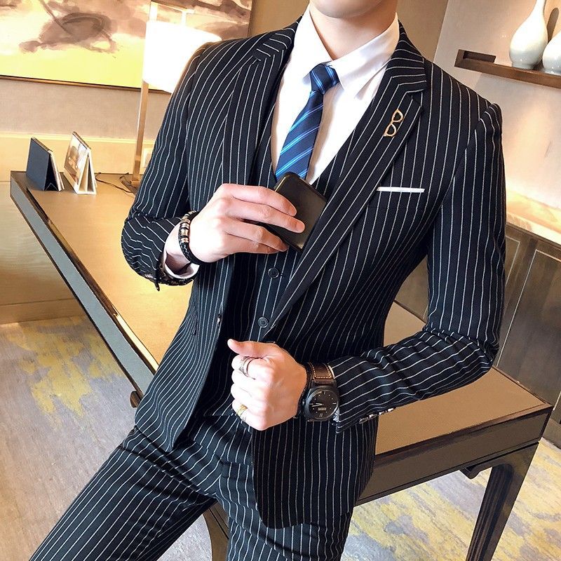 Heren slim fit pin-stripe blaz - Men'S Grooming Uk recensie en prijs