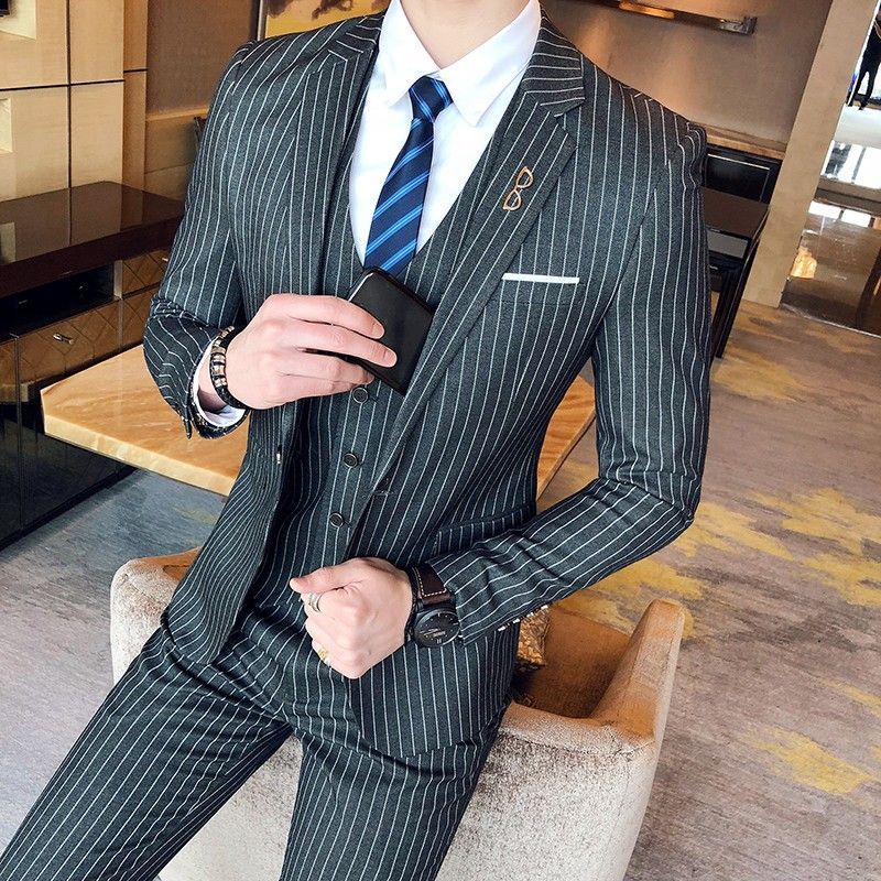 Heren slim fit pin-stripe blaz - Men'S Grooming Uk recensie en prijs