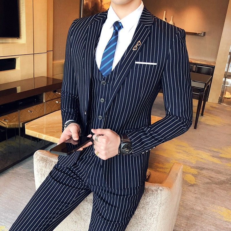 Heren slim fit pin-stripe blaz - Men'S Grooming Uk recensie en prijs
