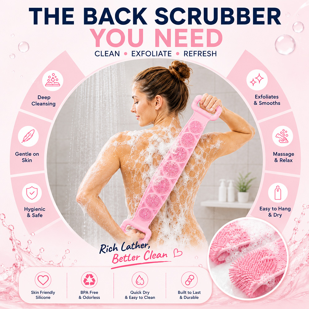 23 inch siliconen rugscrubber  - Exfoliating Scrub Mens recensie en prijs