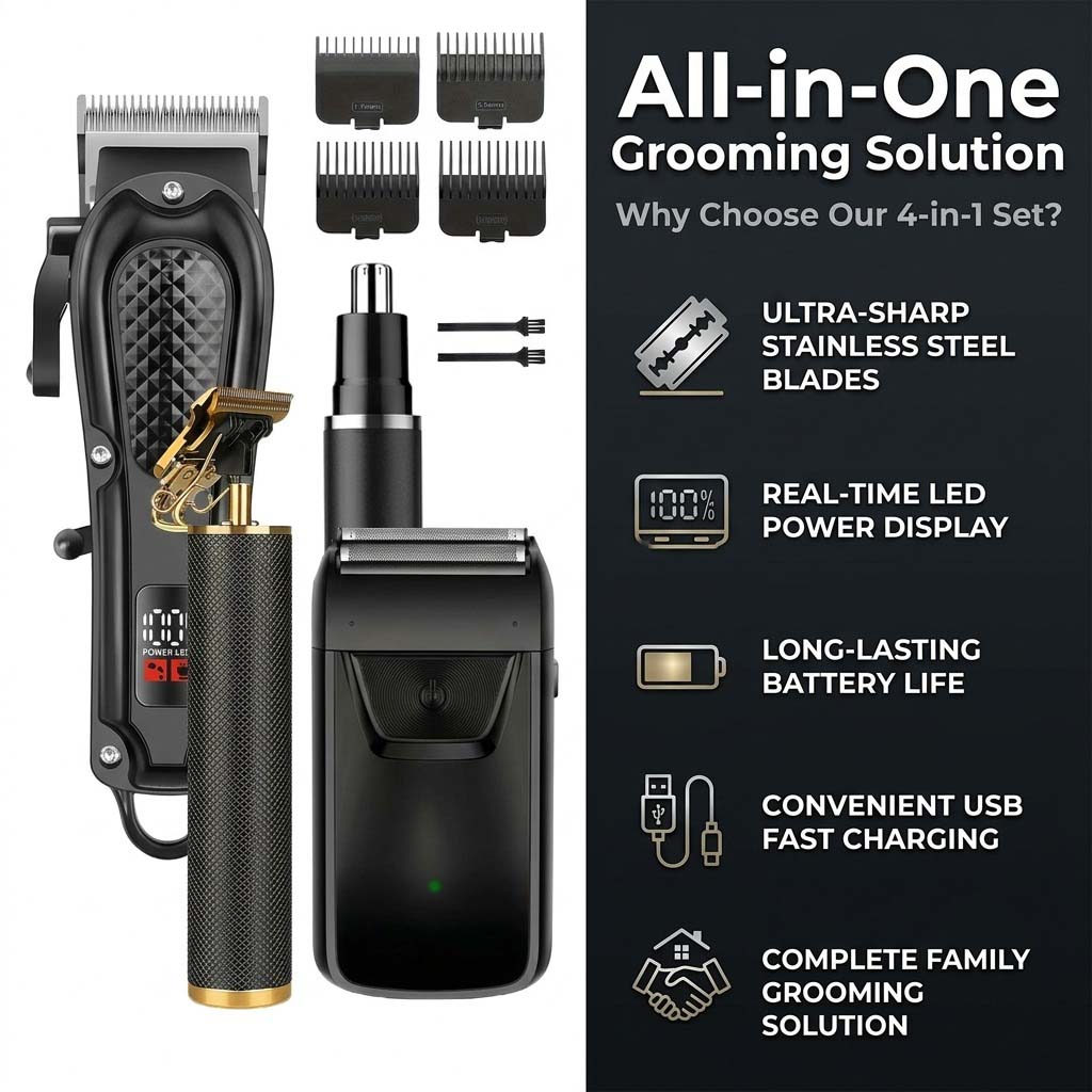 4-in-1 haarclipperset voor her - Beard Trimmer Cordless recensie en prijs