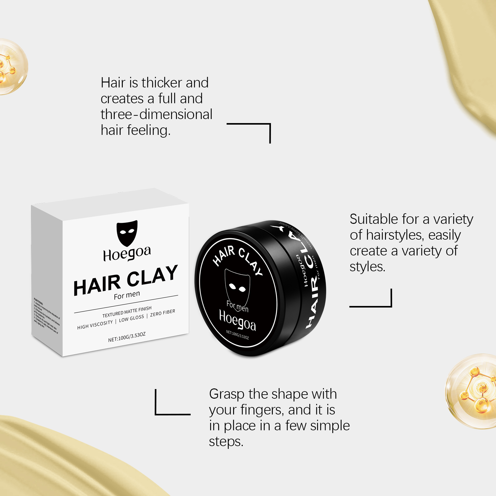 Mannen Haar Klei 100g Matte Af - Pomade Hair Clay recensie en prijs